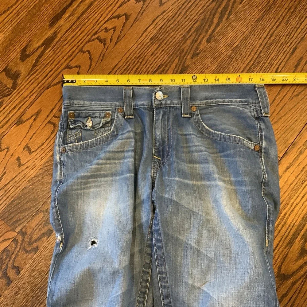 Vintage‎ True Religion Jeans 34x33 Made in USA Medium Wash Denim Flared Fit 90s
